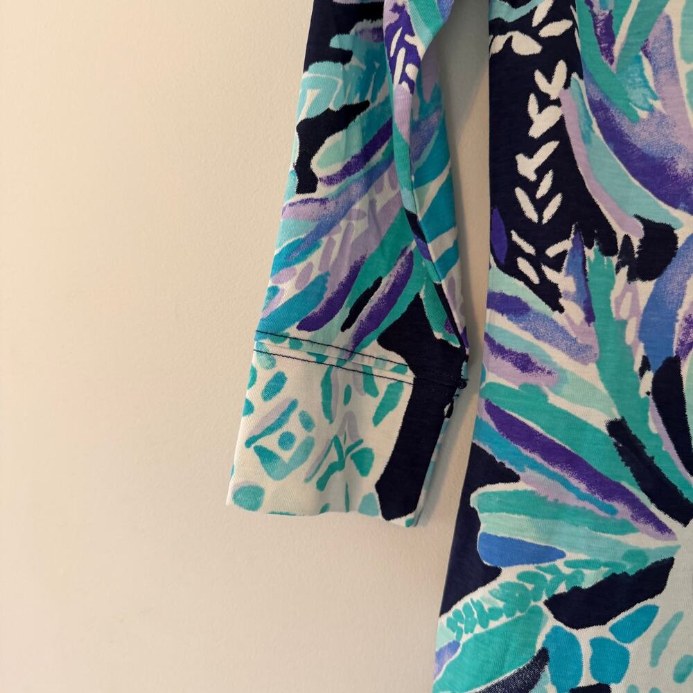 Lilly Pulitzer 100% Pima Cotton Tropical Floral Print Bodycon Dress Size XXS - Picture 4 of 10